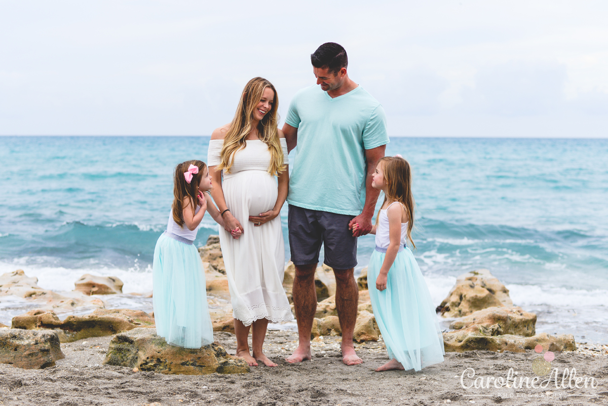 pregnant, ocean, blue, family 