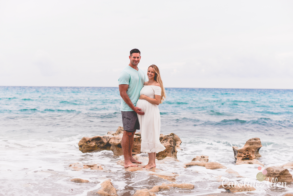 ocean, couple, pregnant, beach, rocks