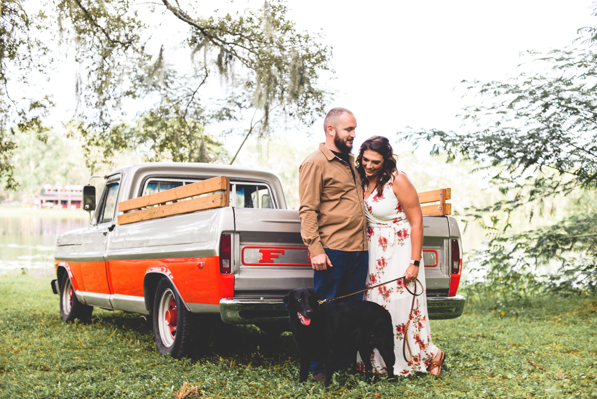 ford, vintage, truck, country, farm, dog, couple