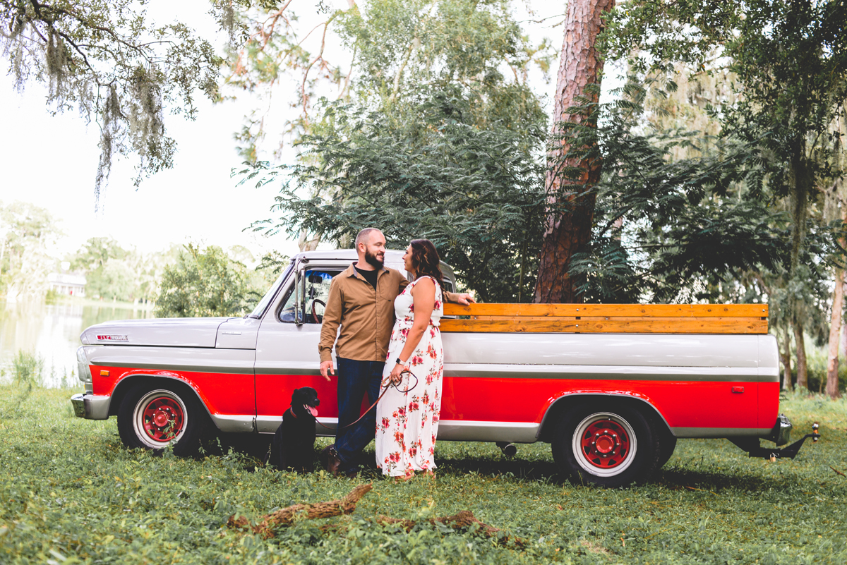ford, vintage, truck, dog, couple, country, farm