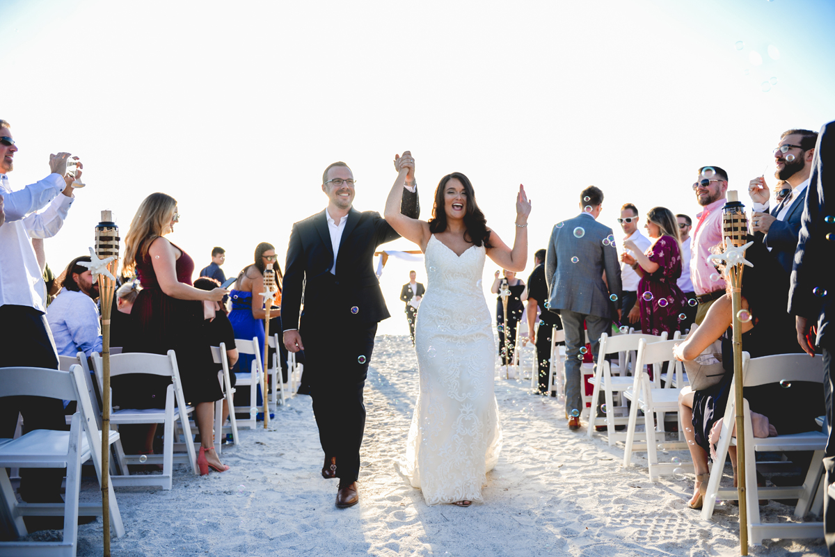 beach, wedding, isle, bubbles, husband, wife
