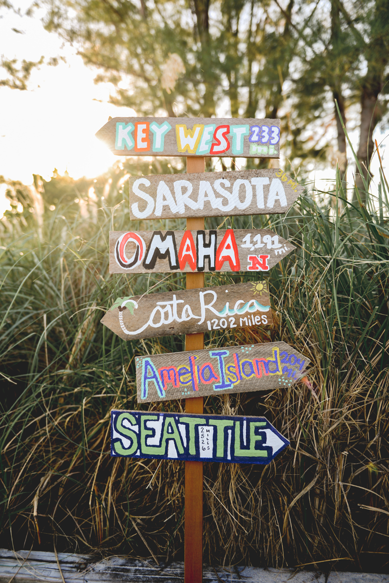 sign, keys, beach, beach grass, colorful