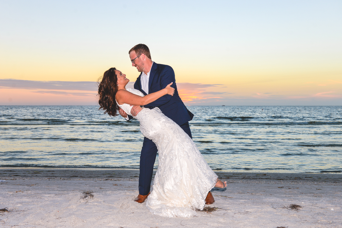 sunset, dipping, sand, ocean, beach