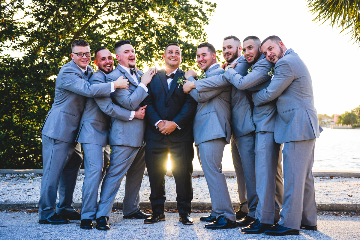 groom, groomsmen, funny, friends, laughing