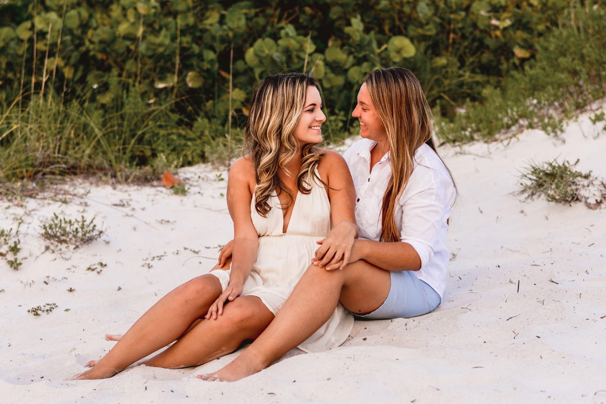 beach, sea grapes, sand, girls, sitting