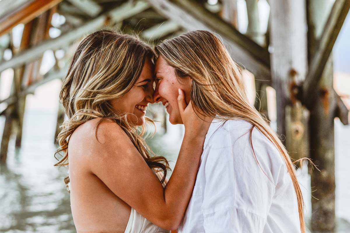 laughing, smiling, portrait, pier, water, ocean