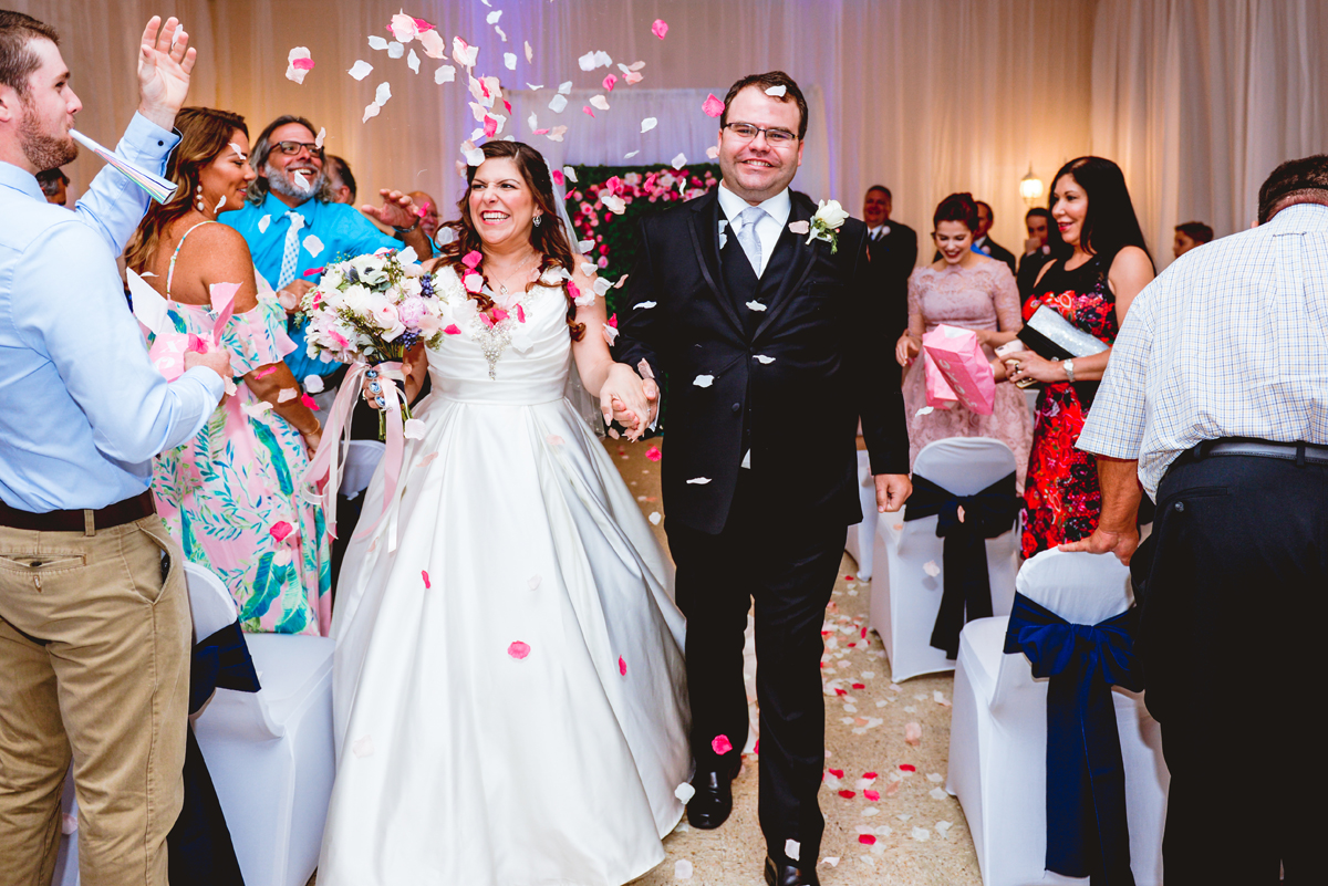wedding, ceremony, exit, flower, petals