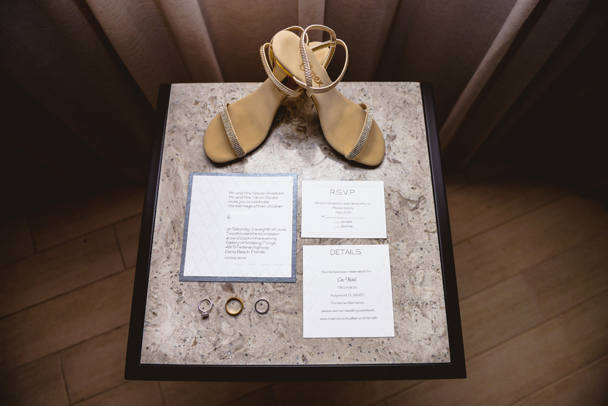 details, shoes, invitation, hotel, rings