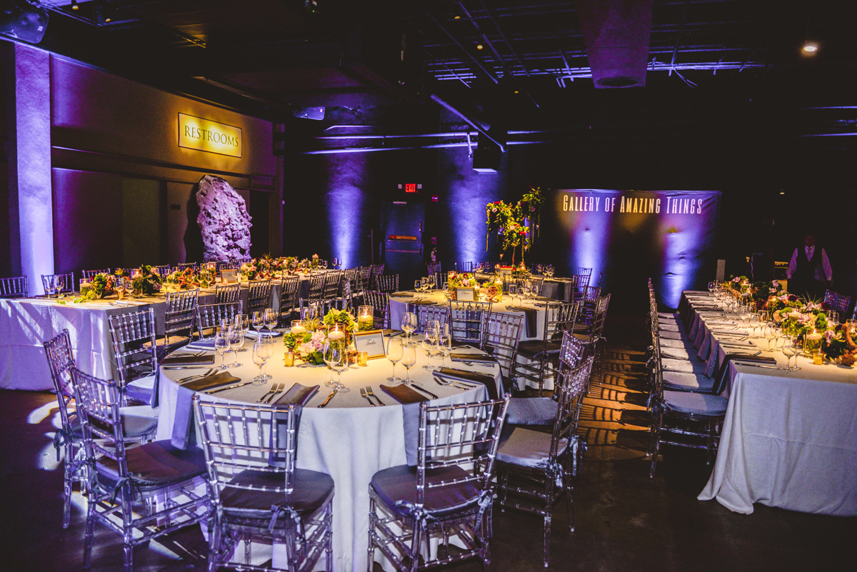 wedding, reception, table, lighting, blue