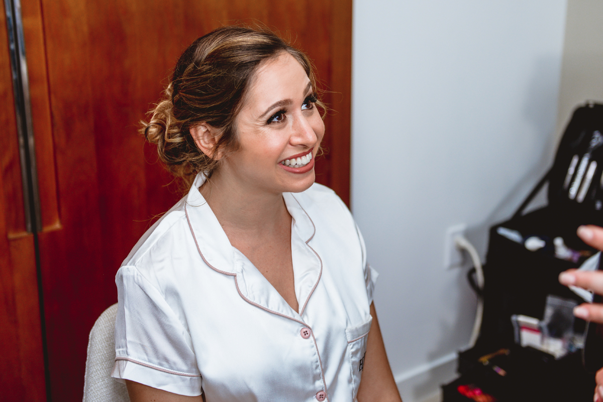 bride, pjs, portrait, makeup