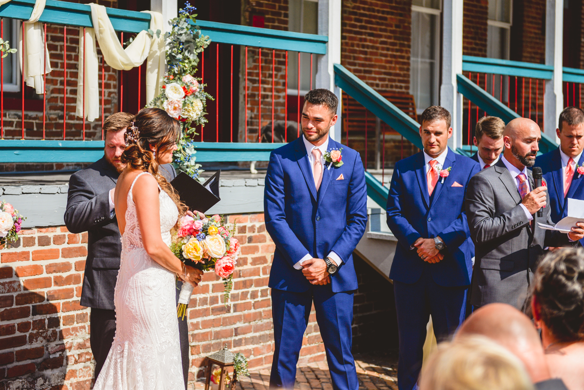 groom, bride, brick, wedding ceremony