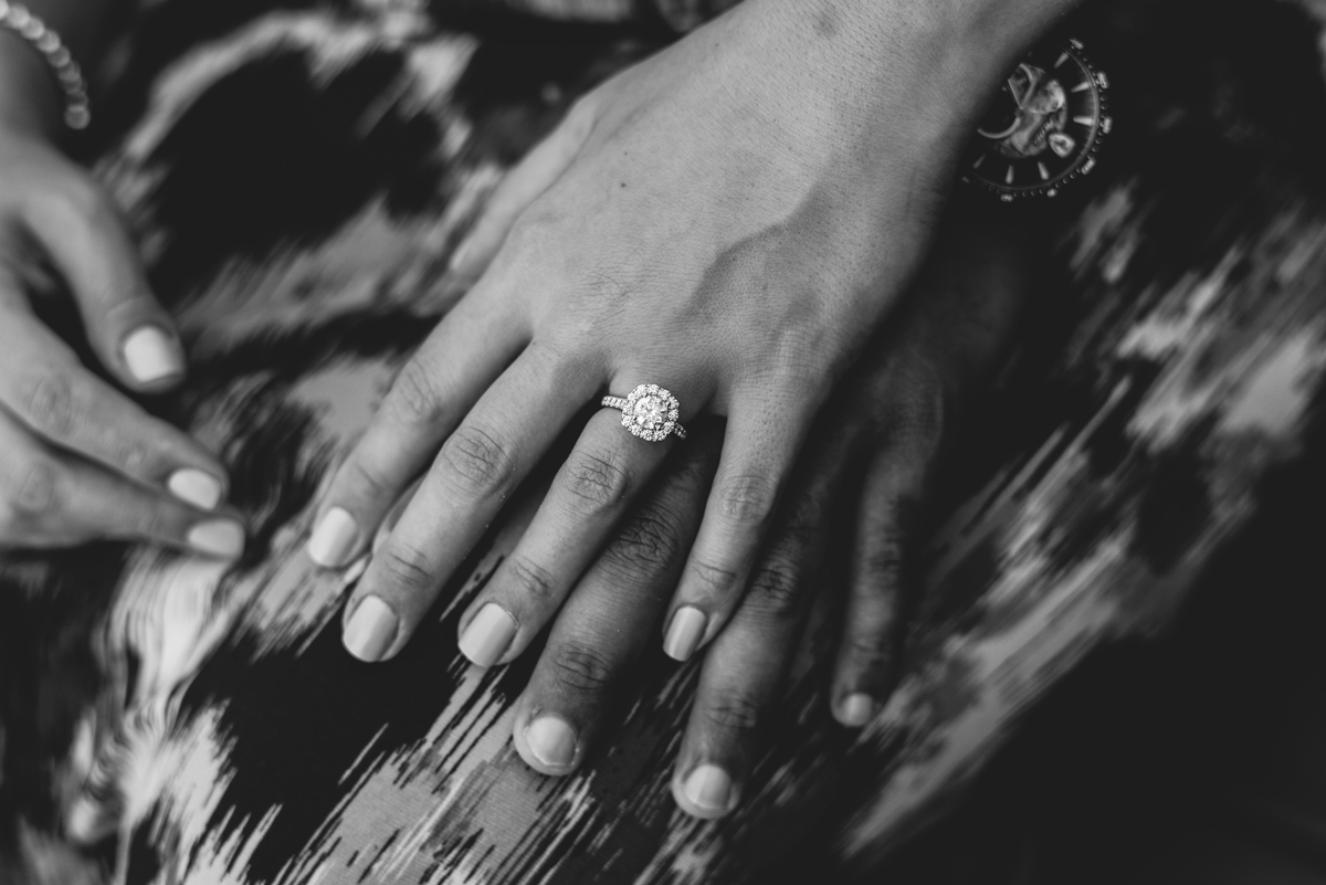 black and white, hands, detail, ring, diamond 