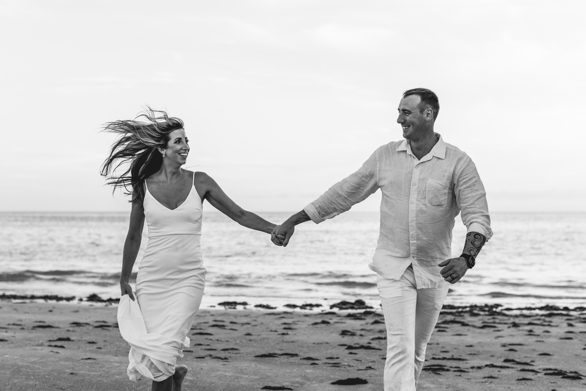 black and white, running, ocean, sand, motion, running