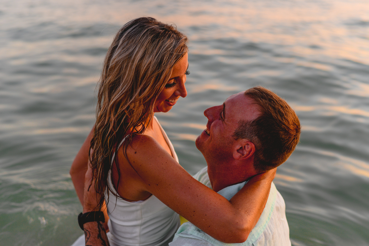 couple, water, ocean, laughing, portrait 