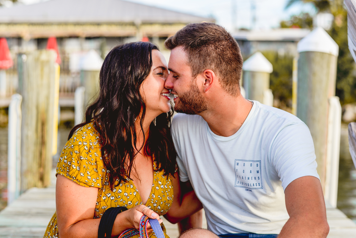 couple, engaged, kissing, smiling, laughing