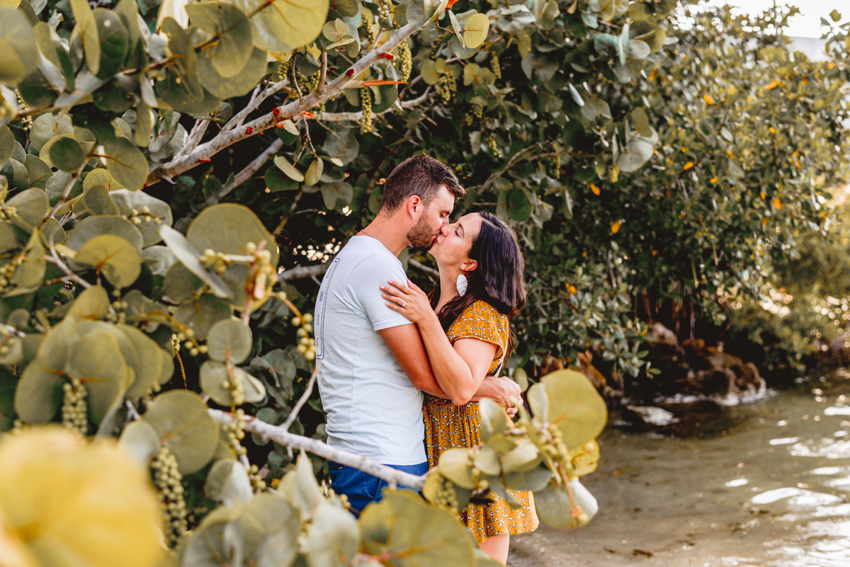 hugging, kissing, mangroves, couple, engaged 