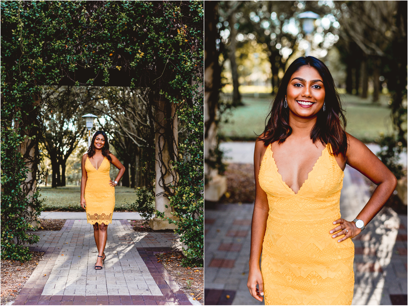 sunshine, yellow, walkway, portrait, greenery