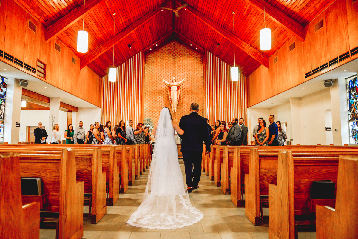 church, portrait, wedding, processional 