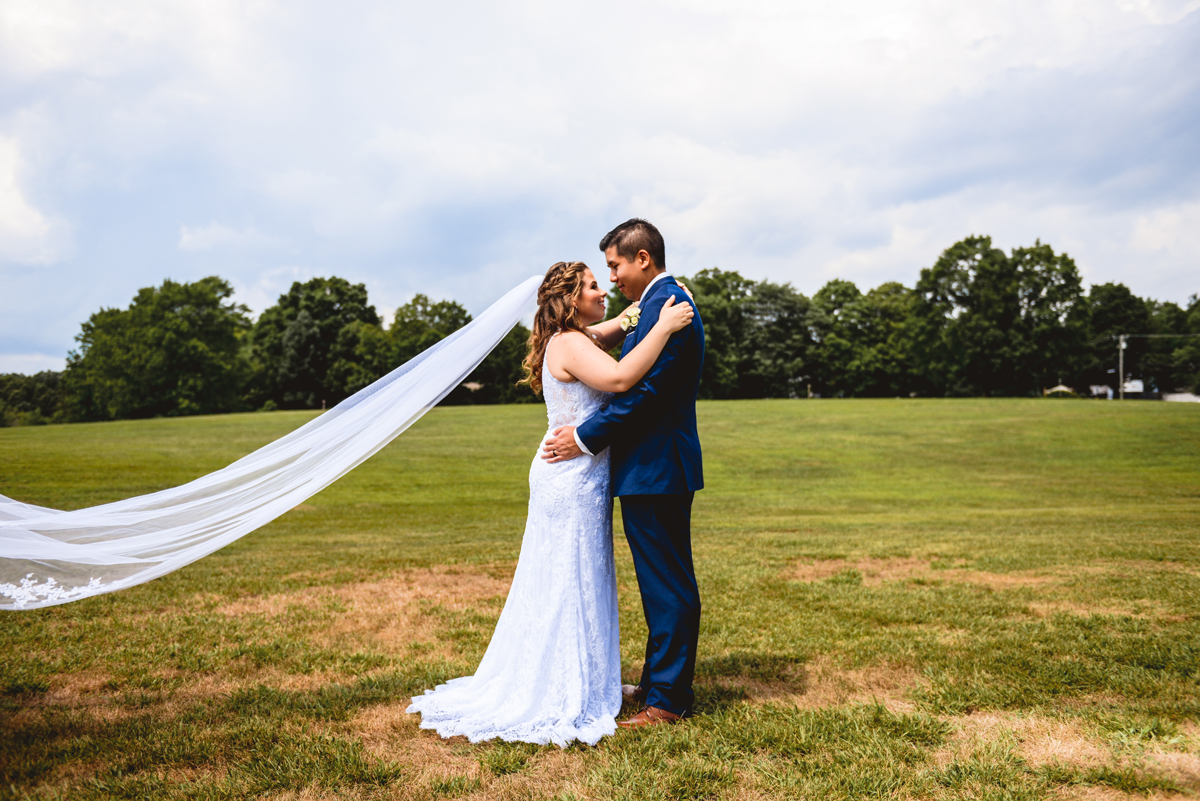 bride, groom, viel, wedding, portrait