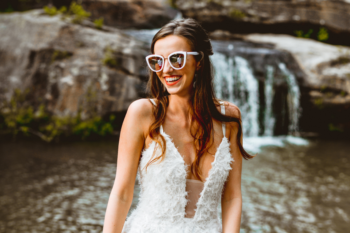 bride, sunglasses, portrait, smiling, laughing